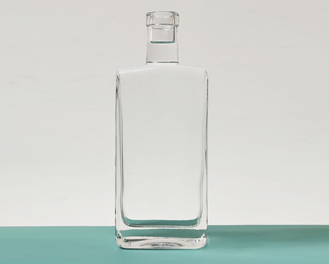 350ml dikdörtgen GPI bitirmek ekstra beyaz çakmaktaşı cam votka cin şişesi