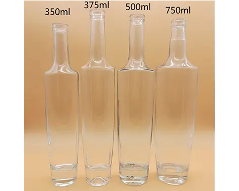 350ml yuvarlak ekstra beyaz çakmaktaşı uzun boylu Tequila cam şişe