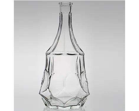 1.5L ekstra beyaz çakmaktaşı cam benzersiz şekli ruhları konyak şişe