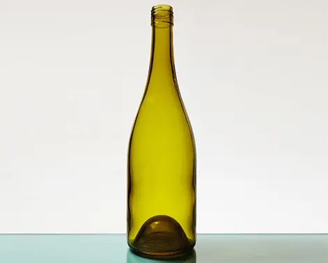 750ml sarı yeşil yuvarlak Hock cam şişe