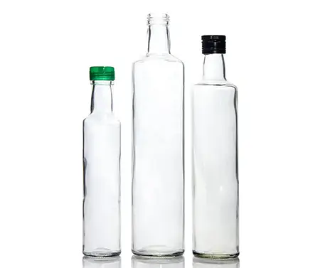 500ml boş yuvarlak ekstra beyaz çakmaktaşı zeytinyağı cam şişe