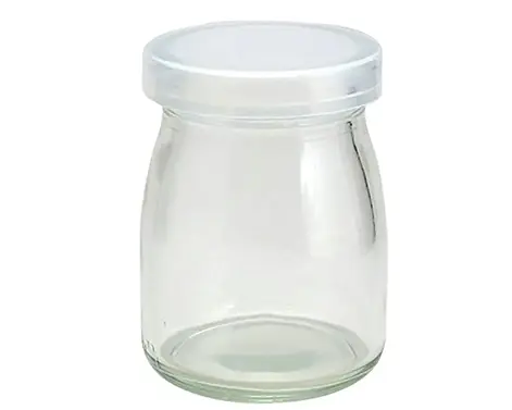 125ml şeffaf yuvarlak süt cam kavanoz