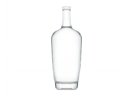 750ml Oval ekstra beyaz çakmaktaşı cam cin şişesi
