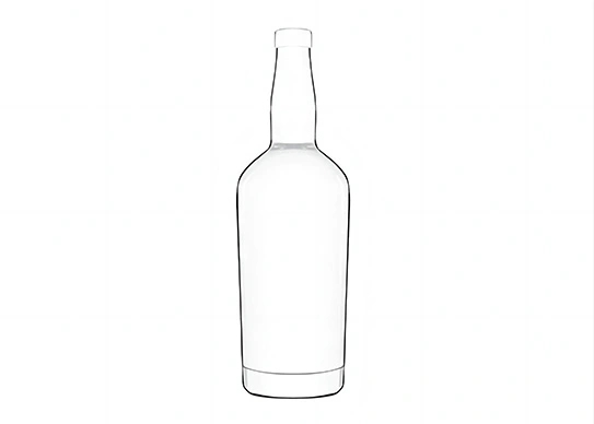 Ahşap mantar ile viski şişesi 700ml yuvarlak cam şişe