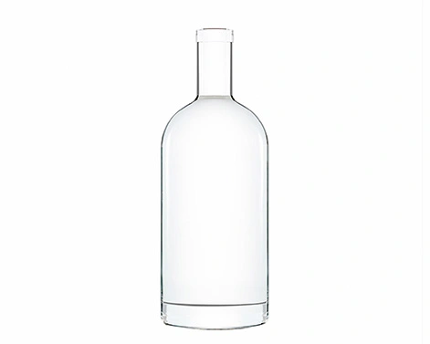 Crystal Clear 1000ml mantar tıpa yuvarlak votka şişesi ruhları için