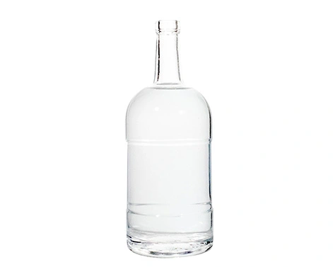 Yeni 1000ml yuvarlak votka şişesi ekstra çakmaktaşı cam