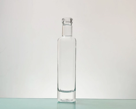250ml kare ekstra beyaz çakmaktaşı şeffaf cam Rum şişesi