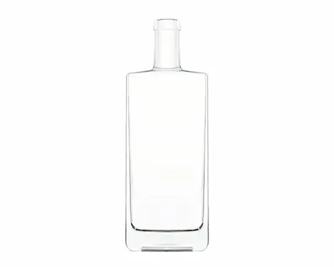 750ml dikdörtgen şekil sıcak satış ekstra beyaz çakmaktaşı Rum şişesi